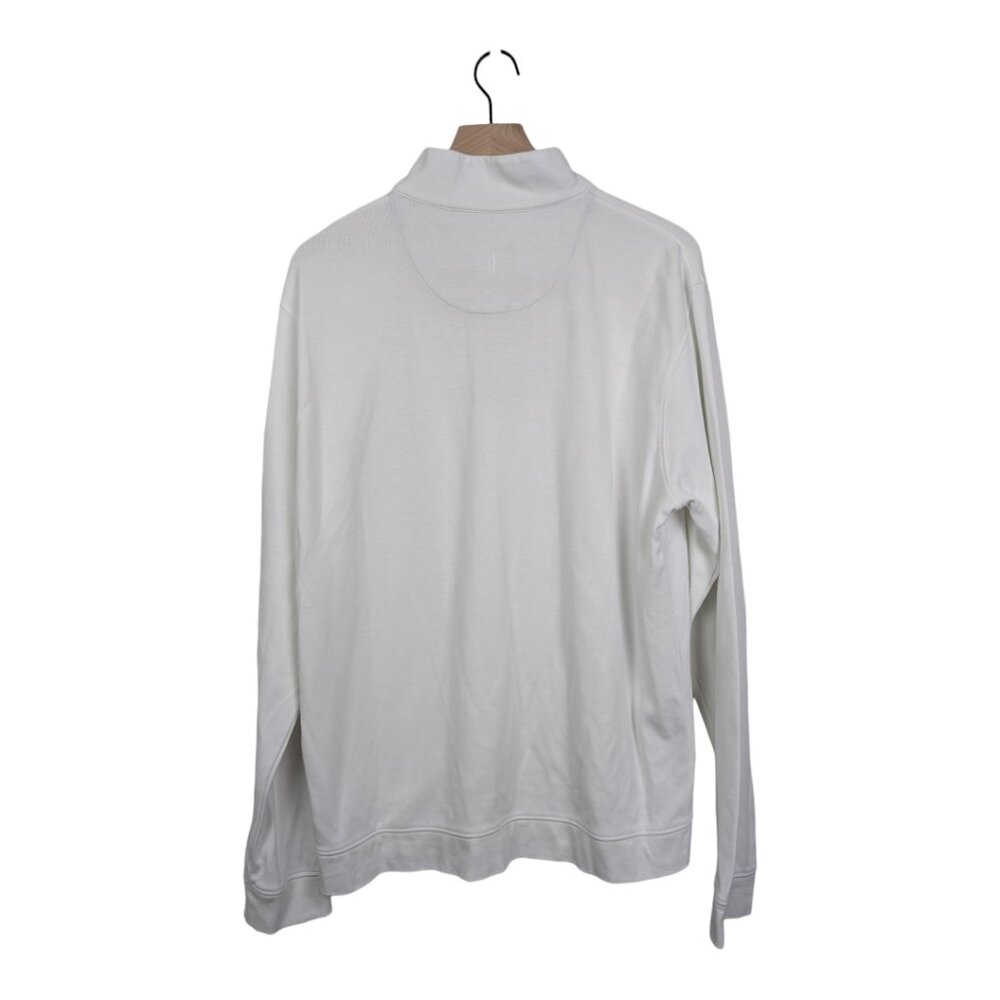 johnnie-O Sully Quarter Zip Pullover in White, Size Large - Picture 4 of 13